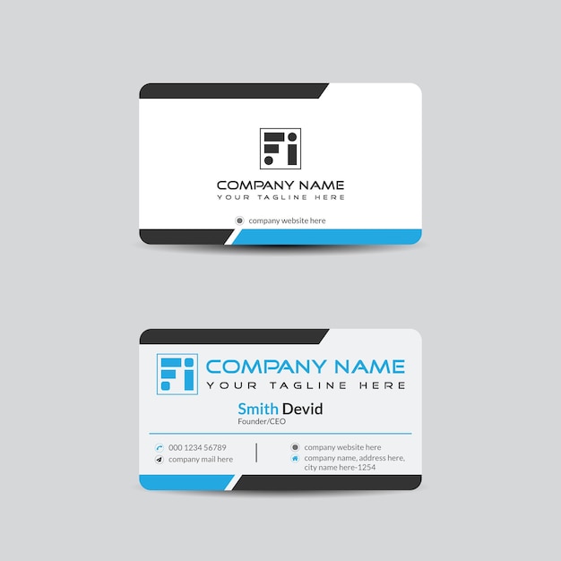 Corporate business card design with modern