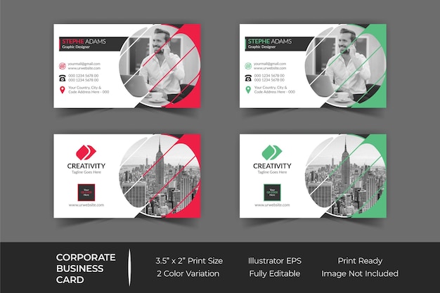 Corporate business card print template