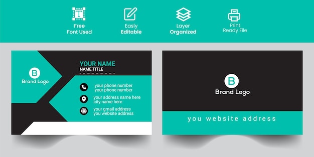 企業の名刺テンプレート、新しいモダンな名刺印刷テンプレート クリーンなデザイン