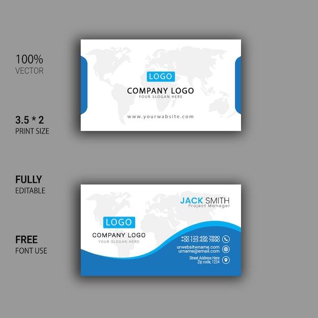 Vector corporate business card template