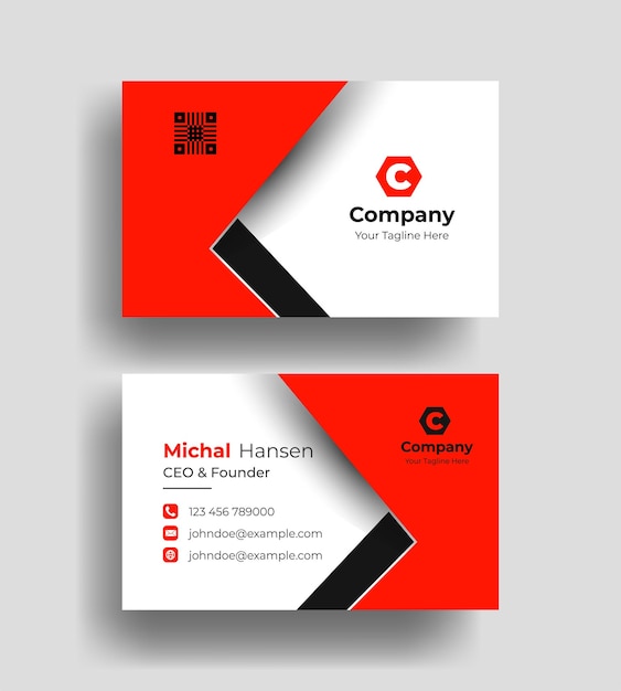 Vector corporate business card or visiting card design template 75
