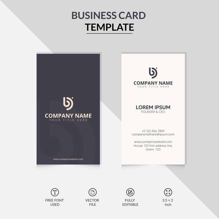 Vector corporate business card or visiting card template with front and backside
