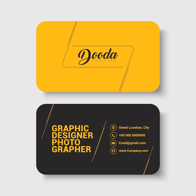 Vector corporate business card with lines