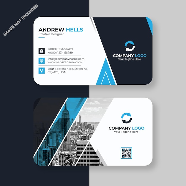 corporate business card with photo of city
