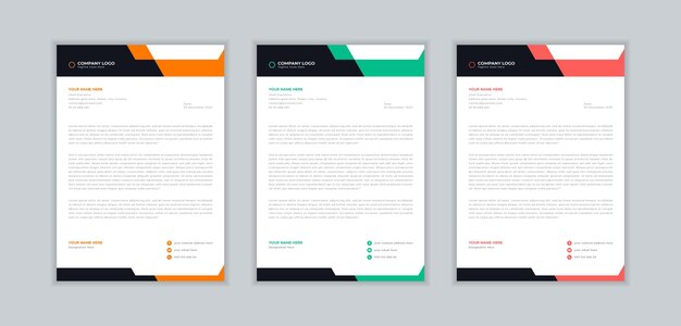 Corporate business company letterhead design template.