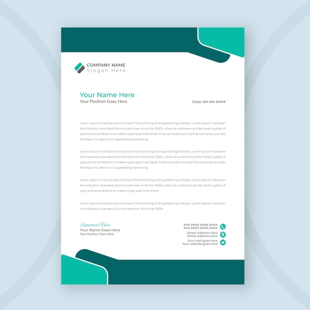 Corporate business company letterhead template design