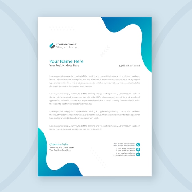 Corporate business company letterhead template design