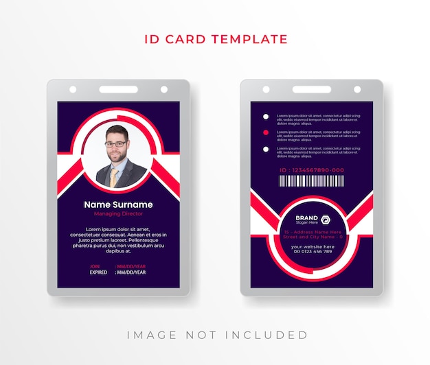 직원 추상 스타일리스트를위한 기업 비즈니스 회사 미니멀리스트 ID 카드 디자인