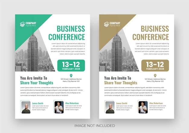 Corporate Business Conference Flyer Template, A4 size, Online webinar flyer