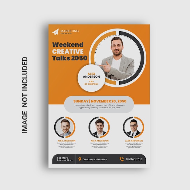 Vector corporate business conference flyer template design template