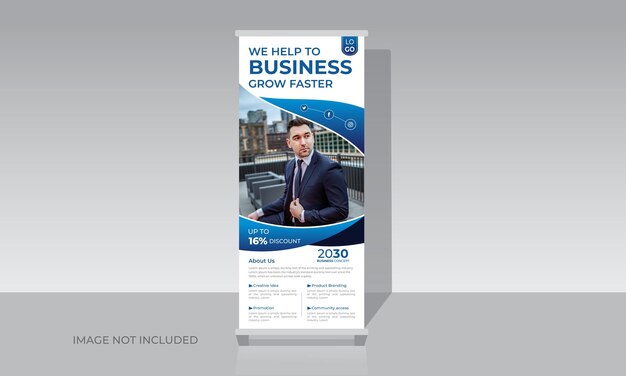 Corporate business conference roll up banner stand template