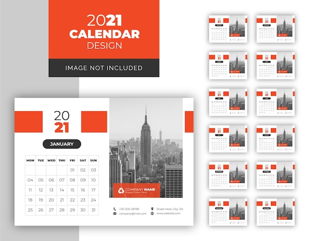 Шаблон оформления настольного календаря корпоративного бизнеса на год