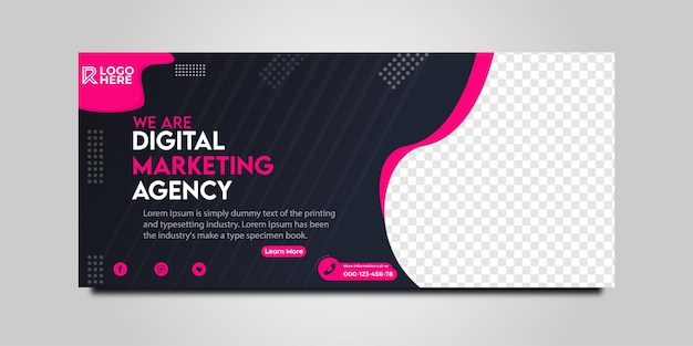 Corporate business digital agency facebook cover banner template