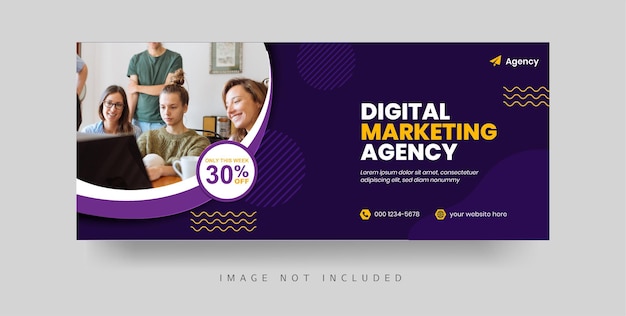 Modello di banner di copertina facebook per agenzia digitale aziendale aziendale