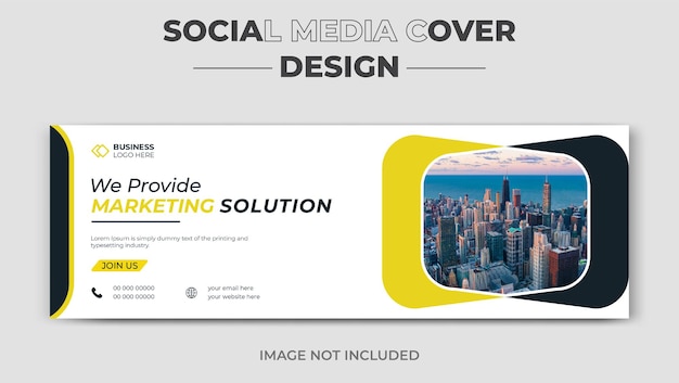 Vettore corporate business digital marketing agency copertina facebook e modello di progettazione banner web