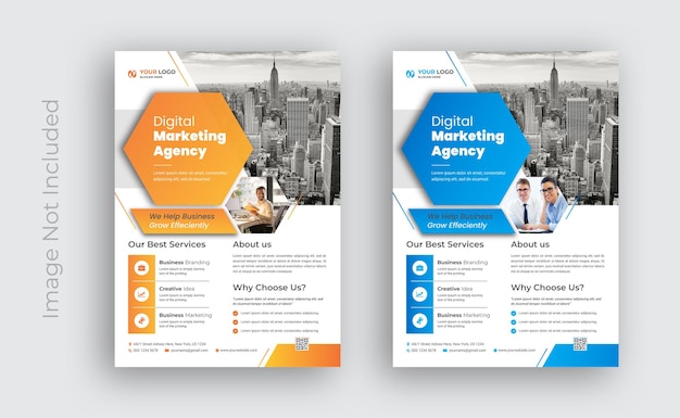 Corporate business digital marketing agency flyer design template