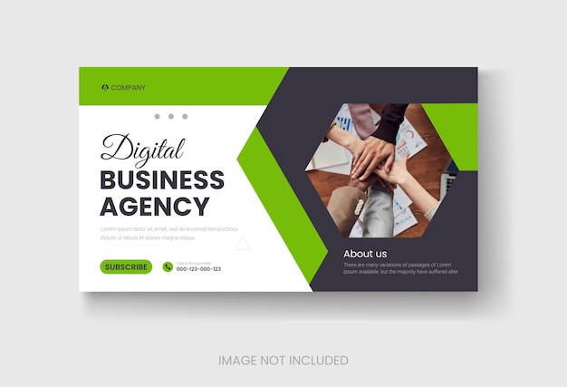 corporate business and digital marketing youtube thumbnail or web banner template