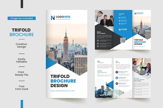 Corporate Business driebladige brochure sjabloon met A4-formaat
