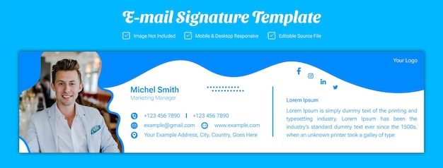 Vector corporate business e-mail signature template design