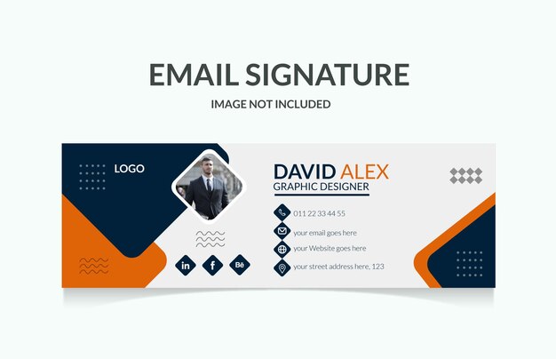 Vector corporate business email signature or email footer and personal social media cover design template