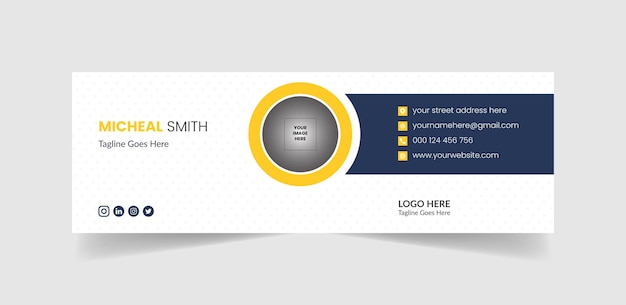 Corporate business email signature or personal Facebook cover page template