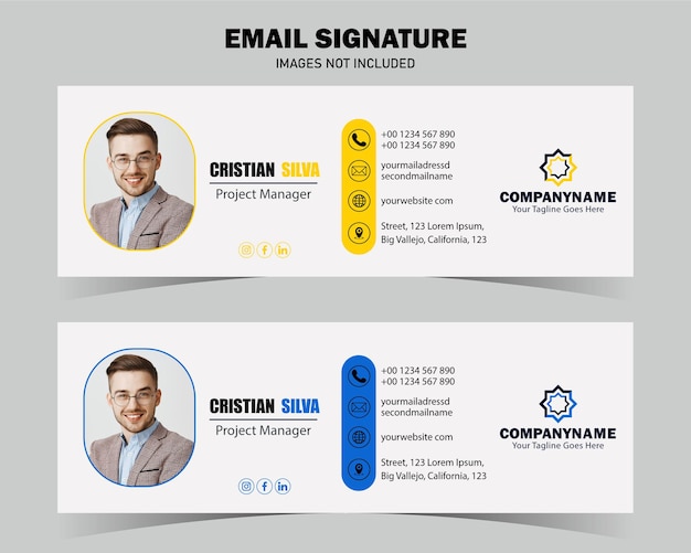 Vector corporate business email signature template design