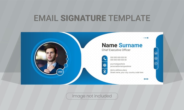 Vector corporate business email signature template or email footer and professional social media banner