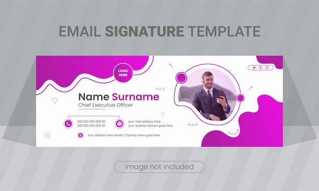 Corporate business Email signature template or email footer and professional social media banner