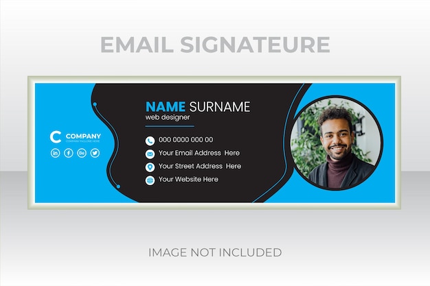 Corporate business email signature templates or email footer and personal social media cover design
