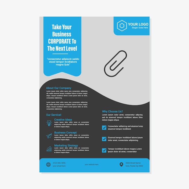 Vector corporate business event real estate flyer and brochure design template