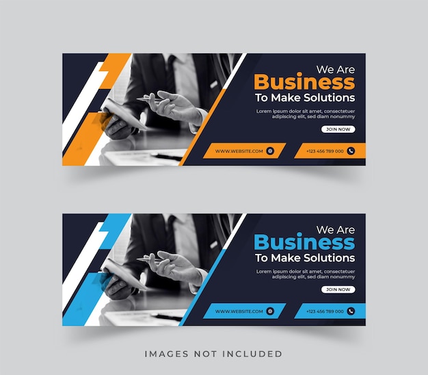 Vector corporate business facebook cover banner design template