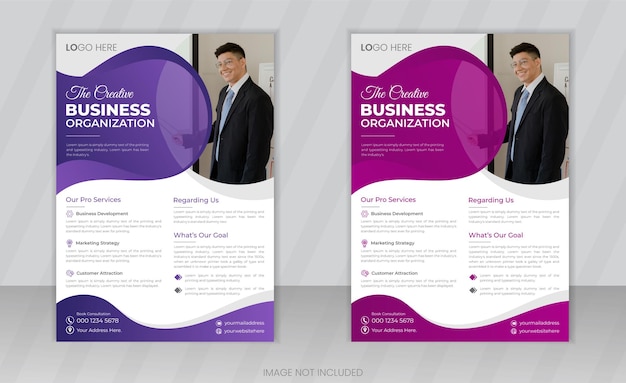 Corporate business flyer design or agency vector leaflet template