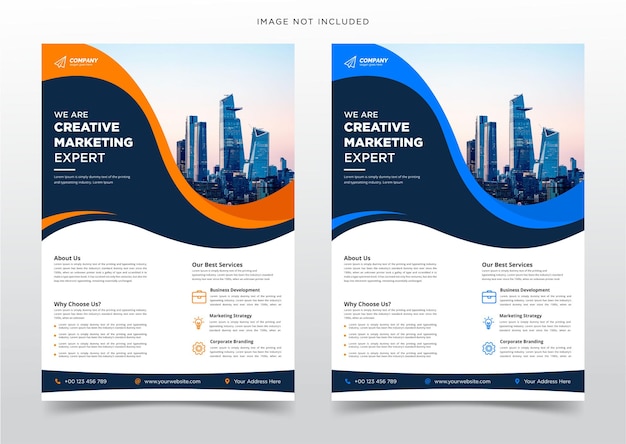 Corporate business flyer design and brochure cover or poster template premium vector