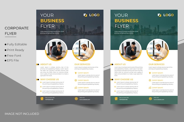 Corporate business flyer design and brochure cover template
