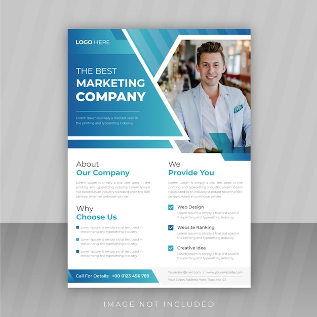 Дизайн корпоративного бизнес-флаера или обложка брошюры