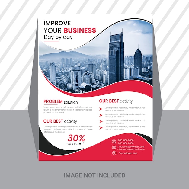 企業のビジネス チラシのデザインとパンフレットのテンプレートの簡単な編集