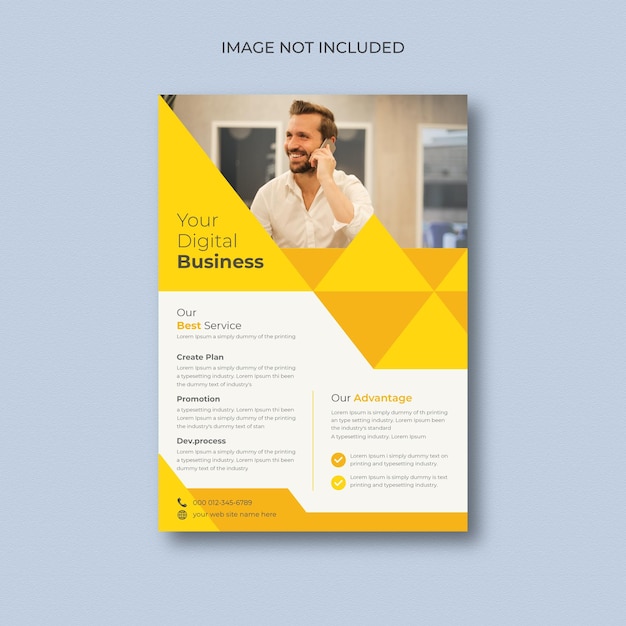 Corporate business flyer design and digital marketing agency brochure cover template