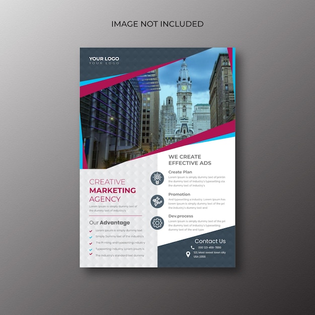 Corporate business flyer design and digital marketing agency brochure cover template