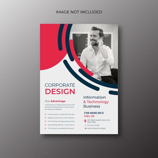 Дизайн корпоративного бизнес-флайера и шаблон обложки брошюры агентства цифрового маркетинга