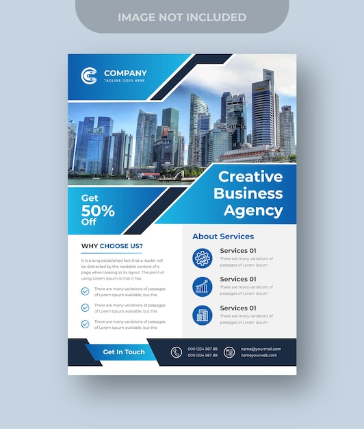 Corporate business flyer design digital marketing agency premium vector