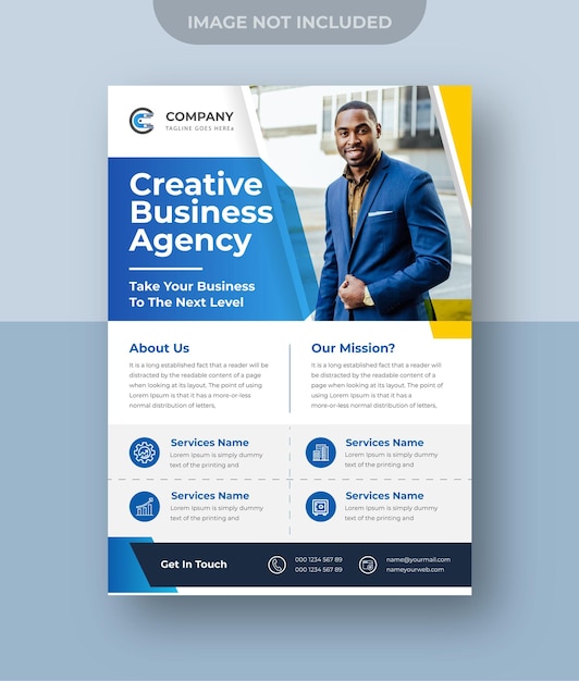 Corporate business flyer design digital marketing agency premium vector