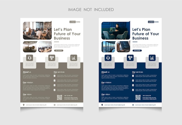 Corporate business flyer design ideas vector template