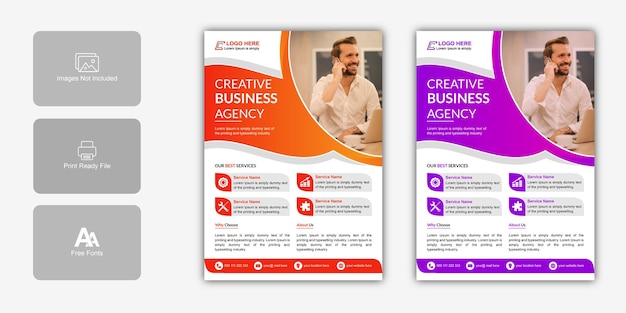 Corporate business flyer design layout or agency flyer templates