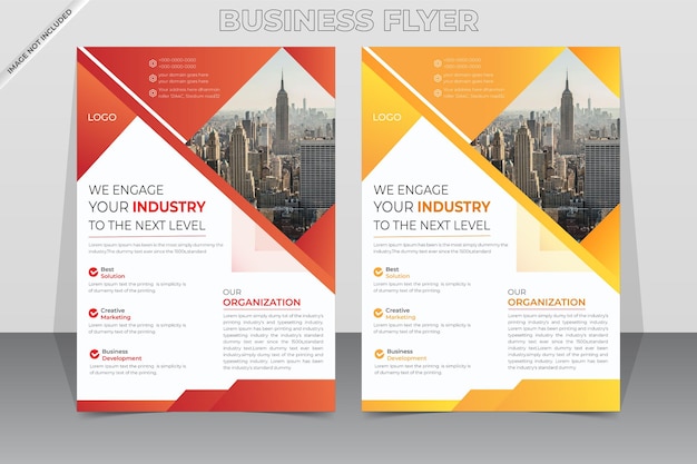 Corporate business flyer design template for annual report and brochure cover