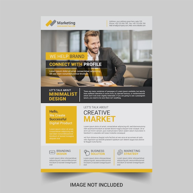 Corporate business flyer design template free vector