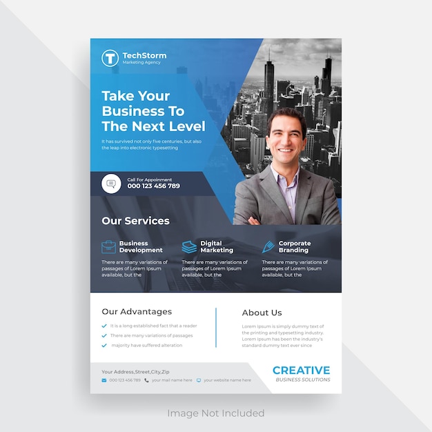 Corporate Business Flyer Design Template Vector