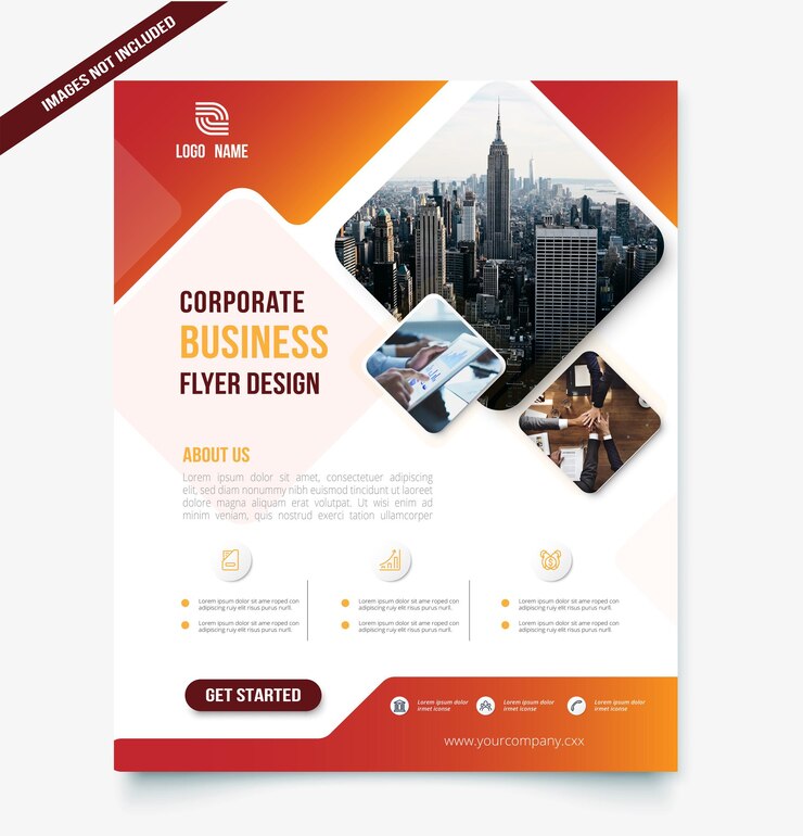 Vector corporate business flyer design template.