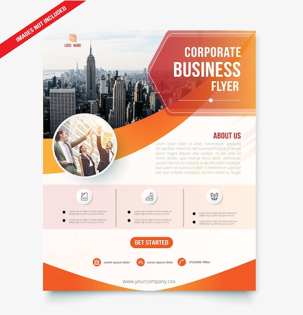 Corporate business flyer design template.