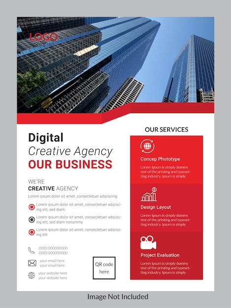 Corporate business flyer design and vector template A flyer for a digital creative agency