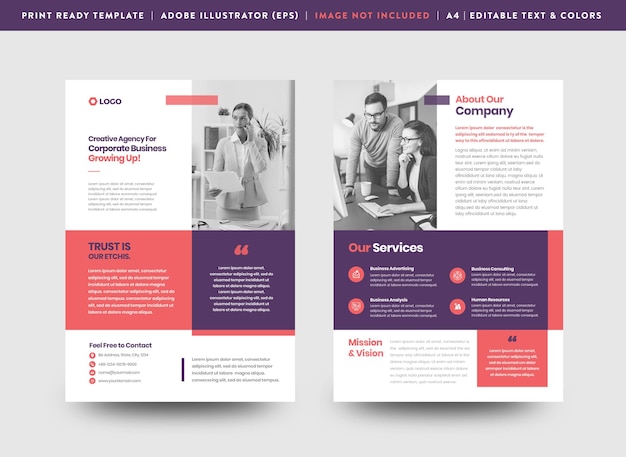 ベクトル 企業のビジネスチラシのデザイン
